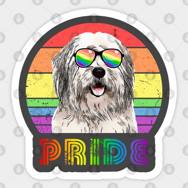 LGBTQ Old English Sheepdog Dog Rainbow Gay Pride Sticker by TheBeardComic